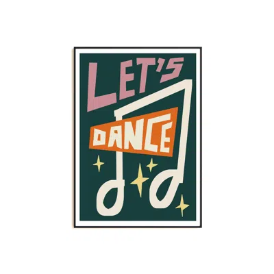 Natalie Cass Art Green Lets Dance Art Print - A3