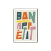 Natalie Cass Art Neutrals Bon Appetit Typography Art Print - A3