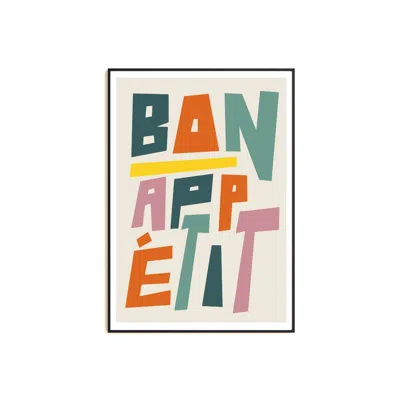 Natalie Cass Art Neutrals Bon Appetit Typography Art Print - A3