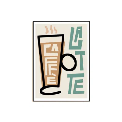 Natalie Cass Art Neutrals Caffe Latte Art Print - A3 In Brown