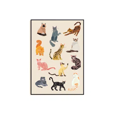 Natalie Cass Art Neutrals Cat Art Print - A2 In Animal Print