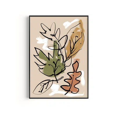 Natalie Cass Art Neutrals Leaves Art Print - A3