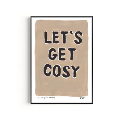 Natalie Cass Art Neutrals Lets Get Cosy Hand Painted Art Print - A2