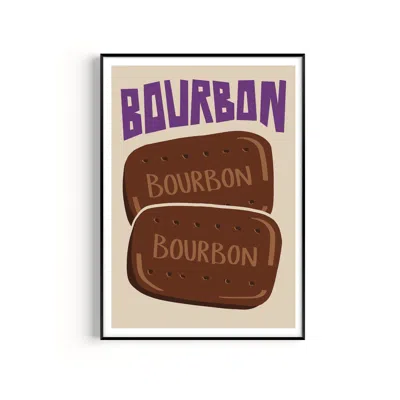Natalie Cass Art Neutrals / Pink / Purple Bourbon Biscuit Art Print - A3 In Multi