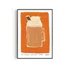 Natalie Cass Art Neutrals Pumpkin Spiced Latte Hand Painted Art Print - A3
