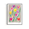 Natalie Cass Art Neutrals Tulips Hand Painted Art Print - A2