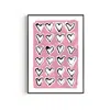 Natalie Cass Art Pink / Purple Hearts Hand Painted Art Print - A3
