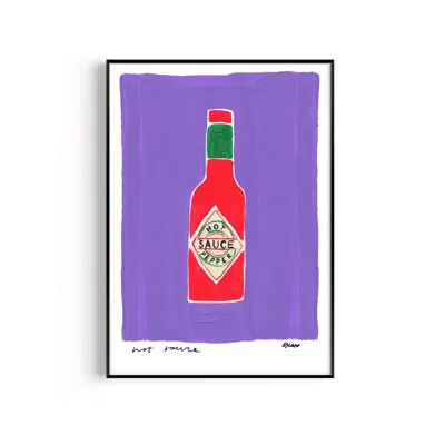 Natalie Cass Art Pink / Purple Hot Sauce Hand Painted Art Print - A3