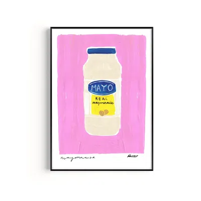 Natalie Cass Art Pink / Purple Mayonnaise Hand Painted Art Print - A2 In Multi