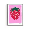 Natalie Cass Art Pink / Purple / Red Strawberry Hand Painted Art Print - A3 In Multi