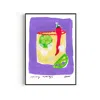 Natalie Cass Art Pink / Purple Spicy Margs Hand Painted Art Print - A2