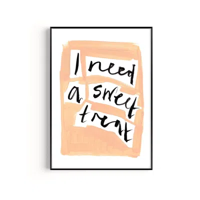 Natalie Cass Art Pink / Purple / Yellow Sweet Treat Hand Painted Art Print - A2