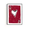 Natalie Cass Art Red Ace Of Hearts Hand Painted Art Print - A3