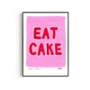 Natalie Cass Art Red / Pink / Purple Eat Cake Hand Painted Art Print - A2