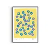 Natalie Cass Art Yellow / Orange Forget Me Not Hand Painted Art Print - A3