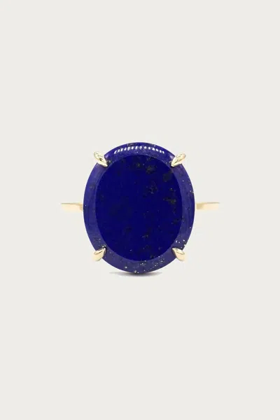 Natalie Marie Lapis Lazuli Ring In Yellow Gold