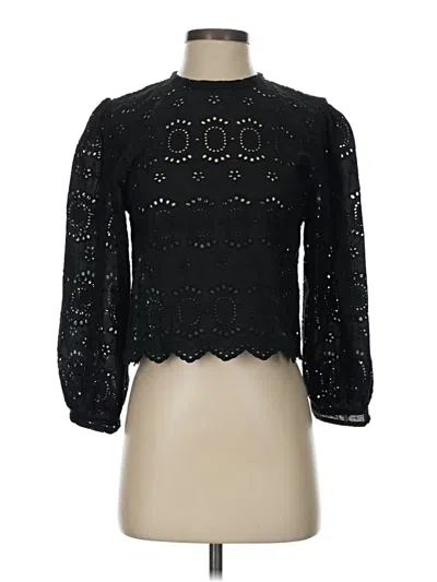 Pre-owned Natalie Martin 3/4 Sleeve Blouse In Black