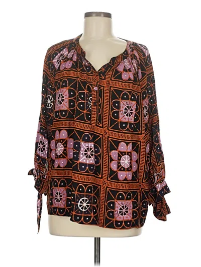 Pre-owned Natalie Martin 3/4 Sleeve Blouse In Brown