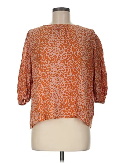 Pre-owned Natalie Martin 3/4 Sleeve Blouse In Orange