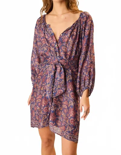Natalie Martin Alex Short Dress With Sash In Artichoke Mariner In Brown