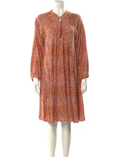 Pre-owned Natalie Martin Animal Print Knee-length Dress In Neutral