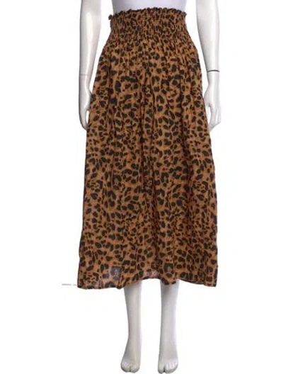 Pre-owned Natalie Martin Animal Print Long Skirt In Neutral