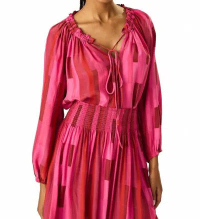 Natalie Martin Ashley Long Sleeve Top In Sea Glass Silk Pink