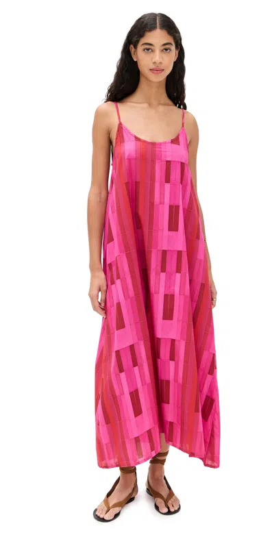 Natalie Martin Collection Heather Maxi Dress Sea Glass Cotton Pink