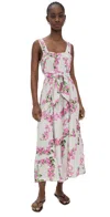 Natalie Martin Collection Jasmine Maxi Dress With Sash Bougainvillea Mother Of Pearl In Bougainvillea Mother Of Pearl
