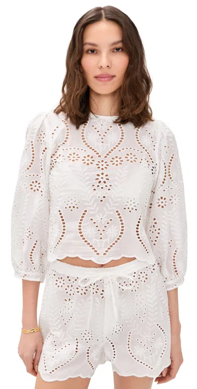 Natalie Martin Collection Lisa Top Athena Embroidery Salt