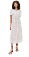 Natalie Martin Collection Sienna Dress Medallian Embroidery Salt In Medallian Embroidery Salt