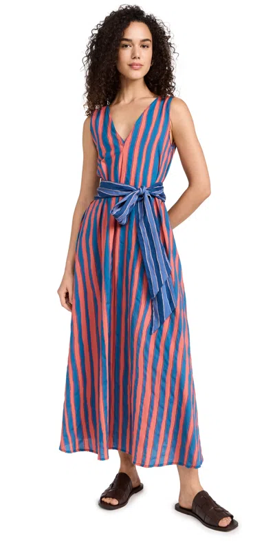 Natalie Martin Collection Tova Maxi Dress Batik Stripe Blood Orange