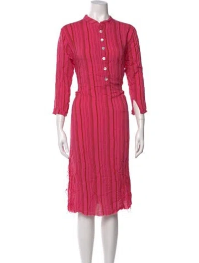 Pre-owned Natalie Martin Crew Neck Knee-length Dress In Pink