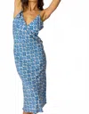 Natalie Martin Eve Slip Dress In Fleur-de-lis Blue In Multi