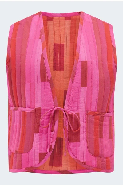 Natalie Martin Felicity Vest In Sea Glass Coral In Pink