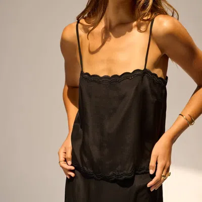 Natalie Martin Fern Silk Cami In Black In Brown