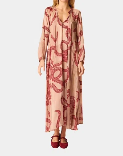 Natalie Martin Fiore Maxi Dress In Ament Snake Bone In Multi