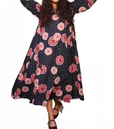 Natalie Martin Fiore Maxi Dress In Poppy Indigo In Multi