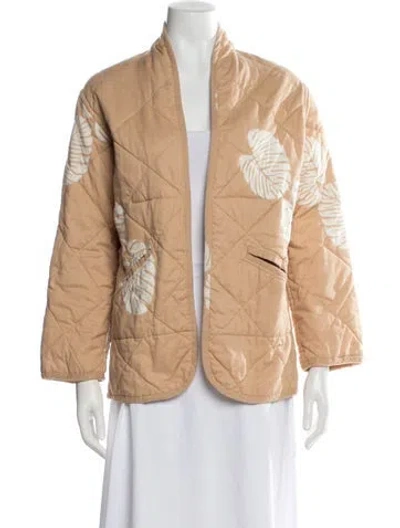 Pre-owned Natalie Martin Floral Print Coat In Neutrals