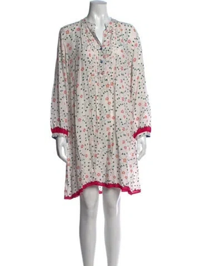 Pre-owned Natalie Martin Floral Print Knee-length Dress In Neutral