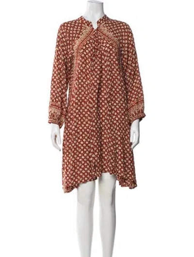 Pre-owned Natalie Martin Floral Print Knee-length Dress In Red