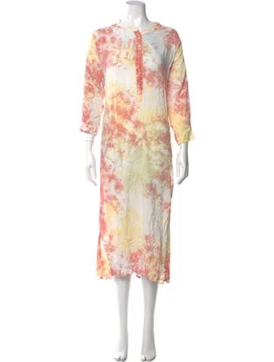 Pre-owned Natalie Martin Floral Print Long Dress In Multi