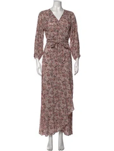 Pre-owned Natalie Martin Floral Print Long Dress In Multi