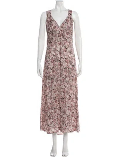 Pre-owned Natalie Martin Floral Print Long Dress W/ Tags In Pink