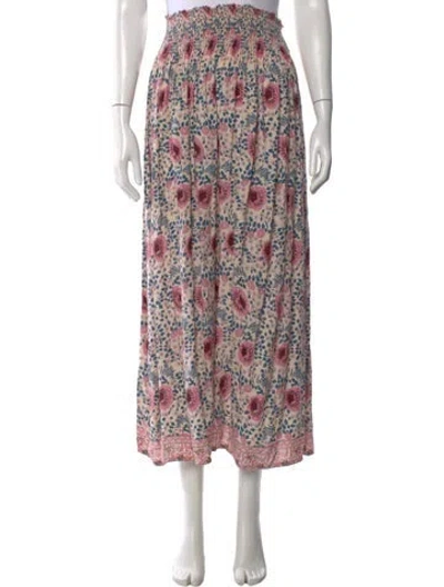 Pre-owned Natalie Martin Floral Print Long Skirt In Neutral
