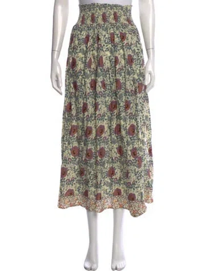 Pre-owned Natalie Martin Floral Print Long Skirt In Neutrals