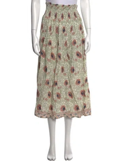 Pre-owned Natalie Martin Floral Print Long Skirt W/ Tags In Neutrals