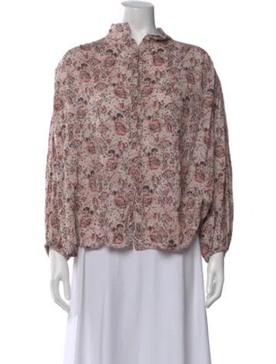 Pre-owned Natalie Martin Floral Print Long Sleeve Blouse In Multi