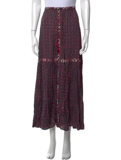 Pre-owned Natalie Martin Floral Print Midi Length Skirt In Black
