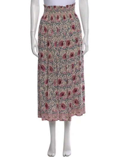Pre-owned Natalie Martin Floral Print Midi Length Skirt In Neutral